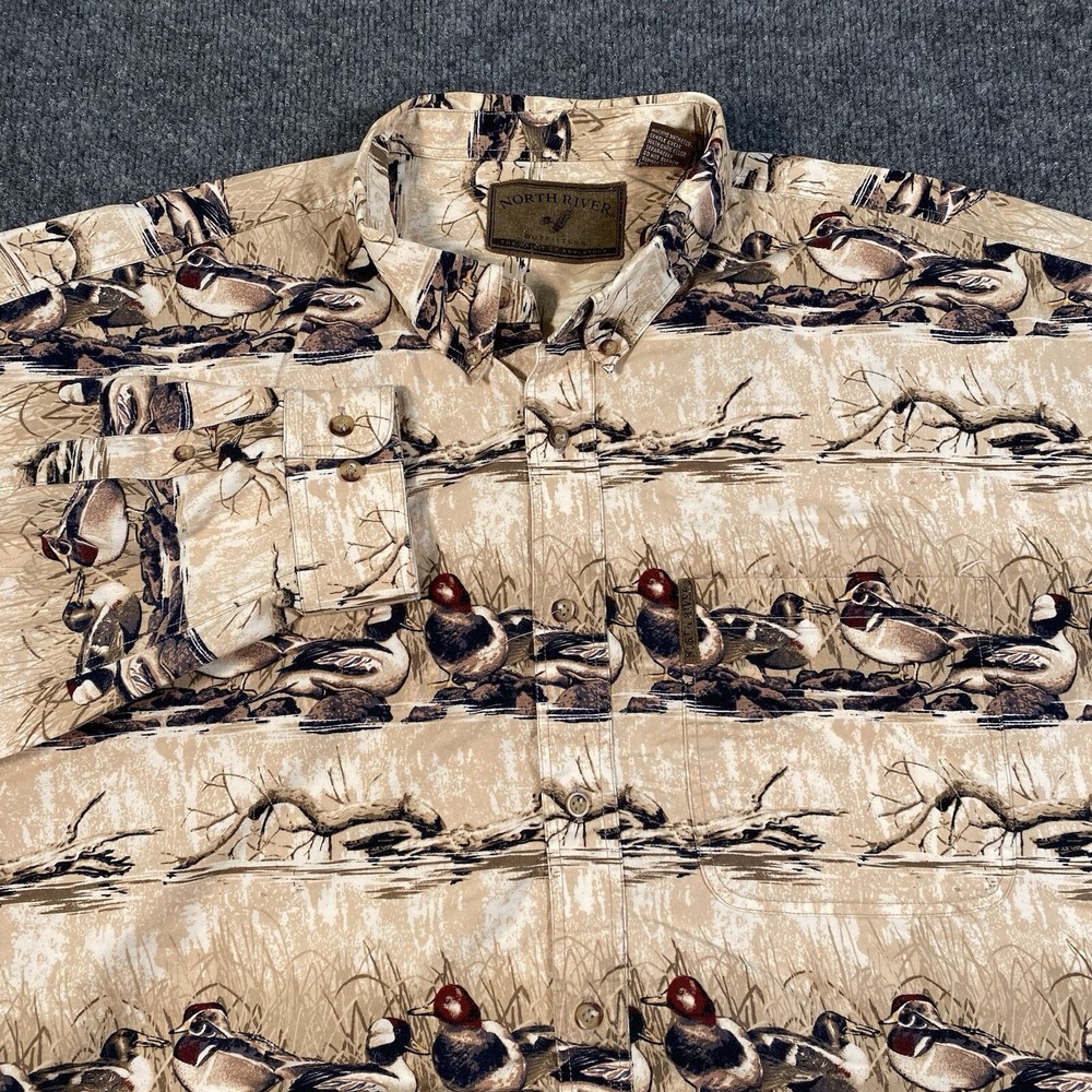 North River Mens 2XL Ducks Mallard All Over Print Hunting Long Sleeve Shirt
